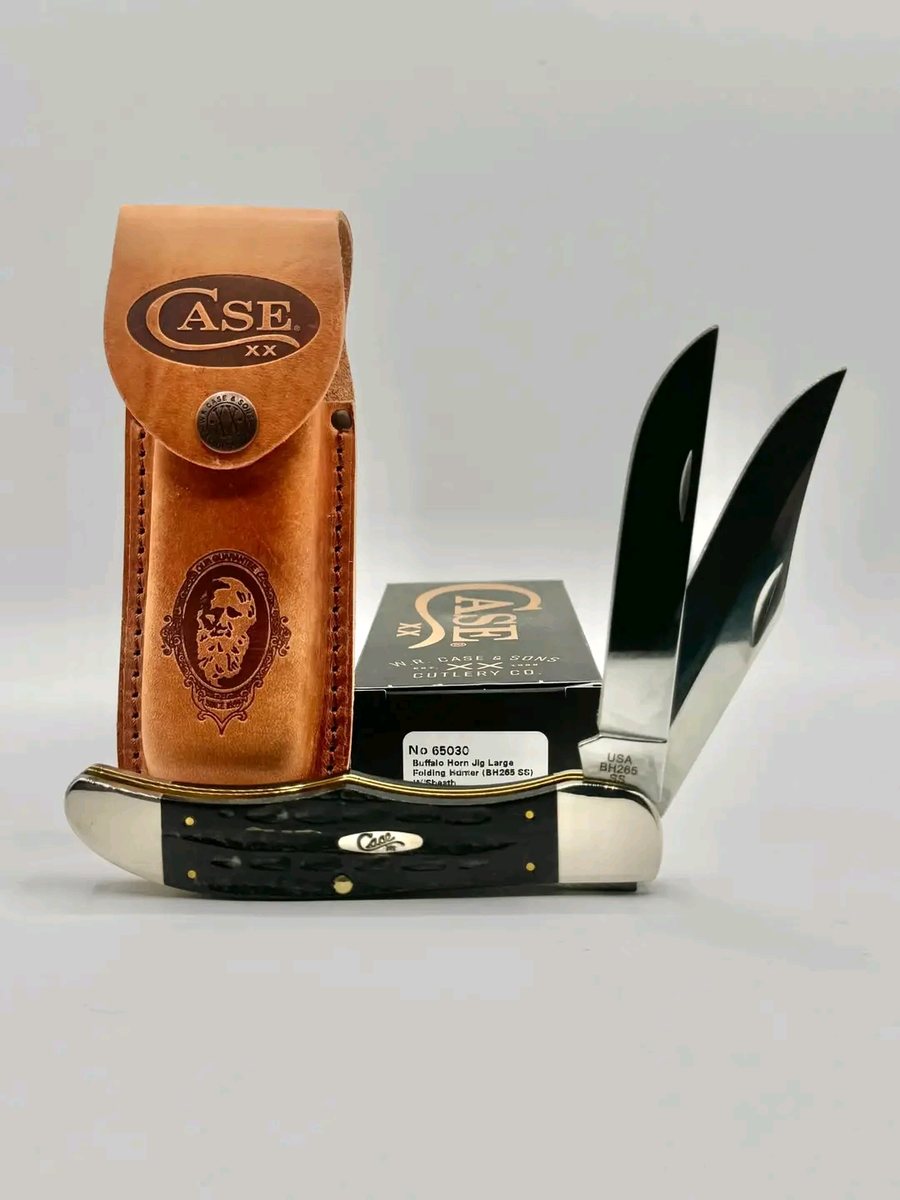 Case XX No. 65030 Large Folding Hunter Jigged Black Buffalo Horn Knife (BH265 SS) - Brand New In Box Case XX Knife